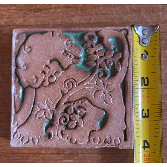 Vintage Ernest Batchelder Lion Art Square Tile 4"x 4" Never Used - Picture 4 of 5